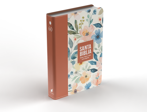 Image of BIBLIA RVR 1960 LETRA GIGANTE 14 PUNTOS SIMIL PIEL FLORES TERRACOTA