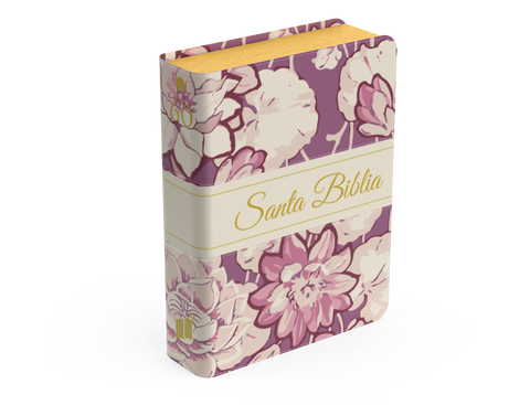 Image of Biblia RVR 1960 Compacta Letra Grande 11 Puntos Símil Piel Floral Lila