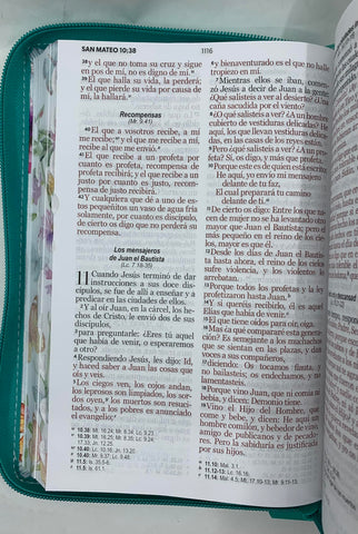 Image of Biblia RVR 1960 Letra Grande Tamaño Manual Floral Mariposas Símil Piel con Índice y Cierre