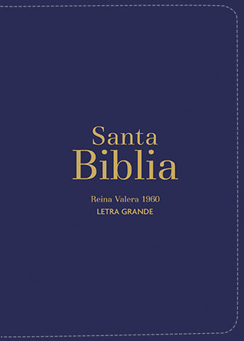 Image of BIBLIA RVR 1960 COMPACTA LETRA GRANDE 11 PUNTOS SIMIL PIEL AZUL CON CIERRE E INDICE