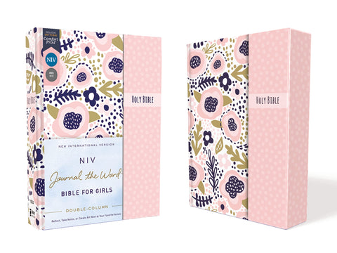 Image of NIV, JOURNAL THE WORD BIBLE FOR GIRLS, DOUBLE-COLUMN, HARDCOVER, PINK, MAGNETIC CLOSURE, RED LETTER, COMFORT PRINT: REFLECT, TAKE NOTES, OR CREATE ART NEXT TO YOUR FAVORITE VERSES