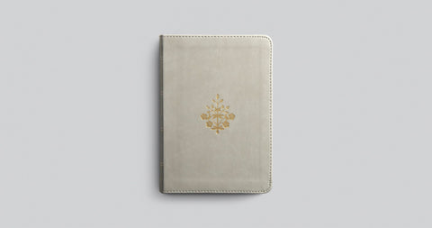 Image of ESV LARGE PRINT COMPACT BIBLE (TRUTONE, STONE, BRANCH DESIGN)