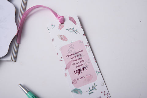 Image of Marcador de Libro con Ribbon Con sus Plumas te Cubrirá