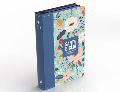 Image of BIBLIA RVR 1960 LETRA GIGANTE 14 PUNTOS SIMIL PIEL AZUL COBALTO CON CIERRE E INDICE