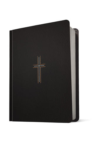 Image of NLT Wide Margin Bible, Filament Enabled (Hardcover LeatherLike, Black Cross, Red Letter)