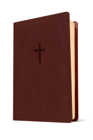 Image of Biblia NTV Referencia Central Letra Grande con Filament Símil Piel Café Letra Roja