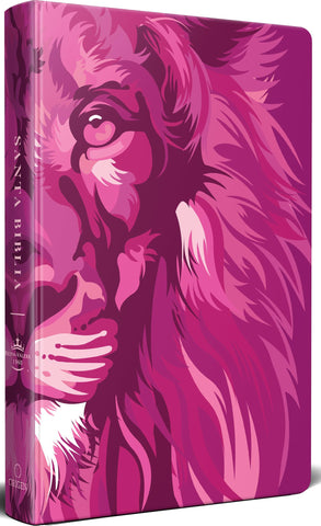 Image of Biblia RVR 1960 León de Judá Letra Grande Tamaño Manual Rosado Tapa Dura