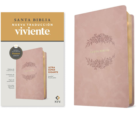Image of BIBLIA NTV LETRA SUPER GIGANTE FILAMENT SIMIL PIEL ROSADO PALIDO