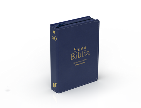 Image of BIBLIA RVR 1960 COMPACTA LETRA GRANDE 11 PUNTOS SIMIL PIEL AZUL CON CIERRE E INDICE