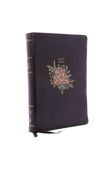 KJV Holy Bible, Super Giant Print Reference Bible, Deluxe Black Floral Leathersoft, Thumb Indexed, 43,000 Cross References, Red Letter, Comfort Print: King James Version