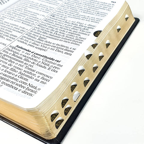 Image of BIBLIA EM PORTUGUES RA085TILEXGLV TAPA IMITACION CUERO NEGRO INDICE DIGITAL