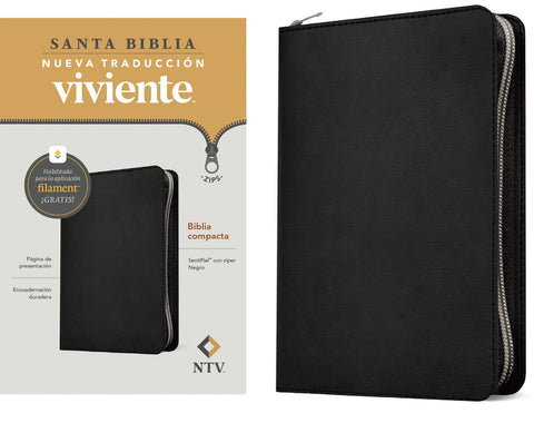 Image of Biblia NTV Compacta Cierre con Filament Símil Piel Negro