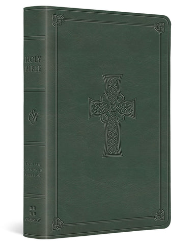 Image of ESV VALUE LARGE PRINT COMPACT BIBLE (TRUTONE, QUIET FOREST, CELTIC CROSS DESIGN)