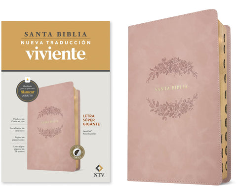 Image of BIBLIA NTV LETRA SUPER GIGANTE FILAMENT SIMIL PIEL ROSADO PALIDO INDICE
