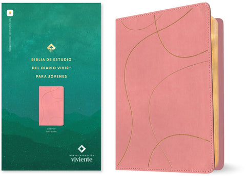 Image of Biblia NTV de Estudio Diario Vivir para Jóvenes Rosa Pastel Símil Piel