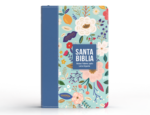 Image of BIBLIA RVR 1960 LETRA GIGANTE 14 PUNTOS SIMIL PIEL AZUL COBALTO CON CIERRE E INDICE