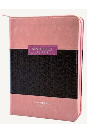 Biblia RVR 1960 Letra Grande Tamaño Manual Rosa Café Símil Piel
