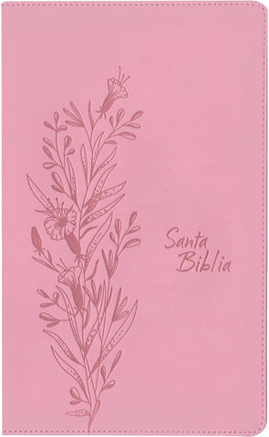 Image of Biblia NTV Referencia Central Letra Grande con Filament Símil Piel Rosa Letra Roja