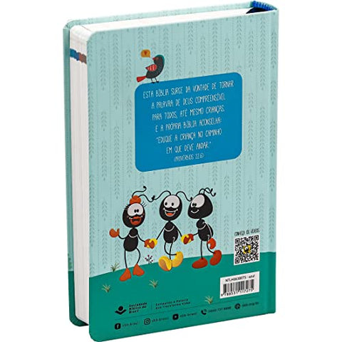 Image of Bíblia Em Portugués NTHL Explicada para Crianças com ilustrações Smilinguido Capa Dura Azul