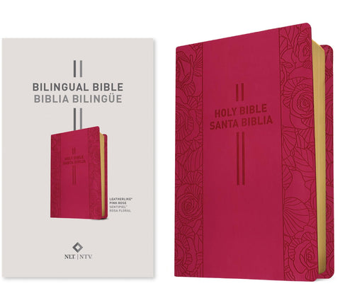 Image of Biblia Bilingüe NLT/NTV Piel Pink Rose