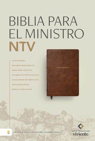 Image of BIBLIA NTV MINISTRO LETRA GRANDE FILAMENT SIMIL PIEL CAFE