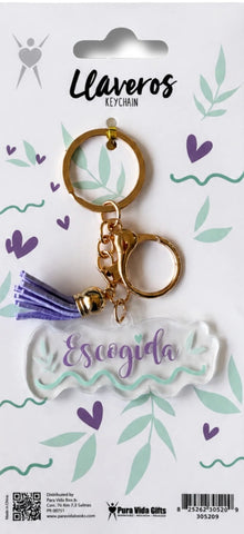 Image of Llavero Acrílico con Tassel Escogida
