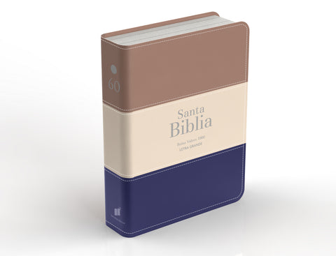 Image of Biblia RVR 1960 Compacta Letra Grande 11 puntos Símil Piel Marrón Beige Negro