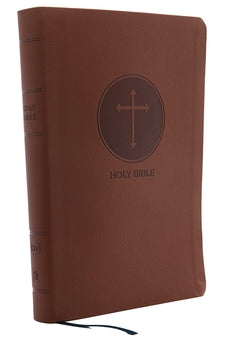 Image of KJV Holy Bible, Giant Print Center-Column Reference Bible, Brown Leathersoft, 53,000 Cross References, Red Letter, Comfort Print: King James Version