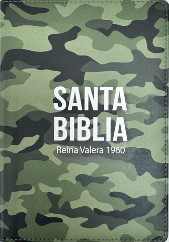 Image of Biblia RVR 1960 Compacta Símil Piel Camuflaje Verde