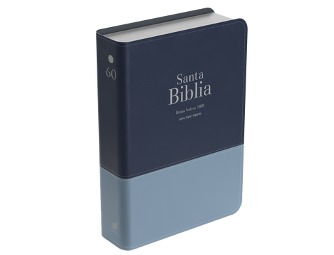 Image of Biblia RVR 1960 Letra Súper Gigante Símil Piel Duotone Azul Marino Oscuro
