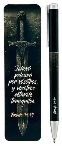 Image of Pack Bolígrafo con Marcador de Libro. Jehová Peleará