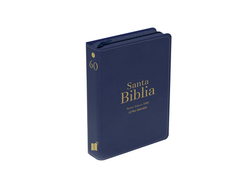 Image of BIBLIA RVR 1960 COMPACTA LETRA GRANDE 11 PUNTOS SIMIL PIEL AZUL CON CIERRE E INDICE