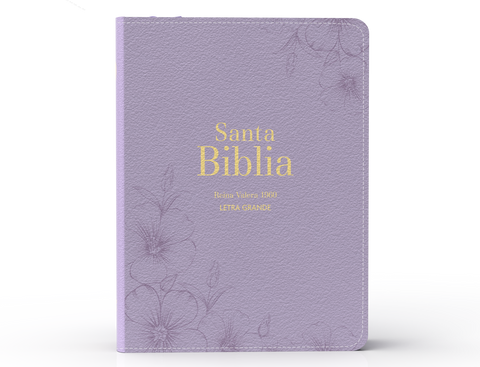 Image of BIBLIA RVR 1960 COMPACTA LETRA GRANDE 11 PUNTOS SIMIL PIEL LILA CON CIERRE E INDICE