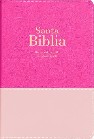 Image of Biblia RVR 1960 Letra Súper Gigante Símil Piel Duotone Rubor Frambuesa