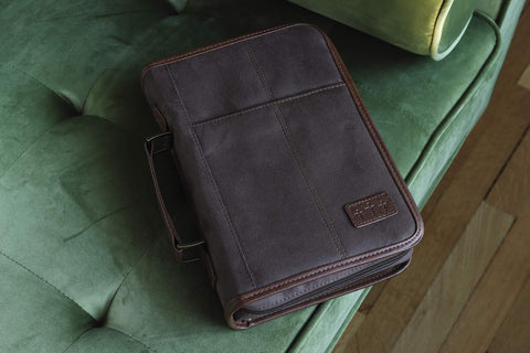 Image of Forro para Biblia Aviador Suede Marron Extra Grande