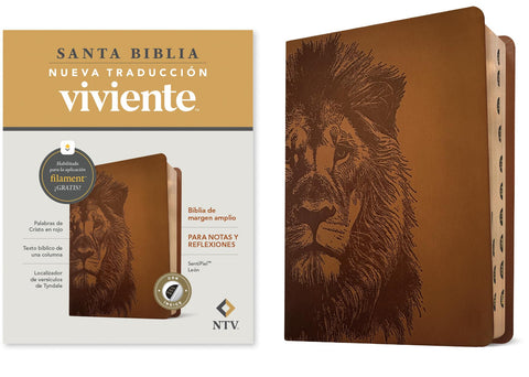 Image of BIBLIA NTV MARGEN AMPLIO FILAMENT SIMIL PIEL LEON INDICE