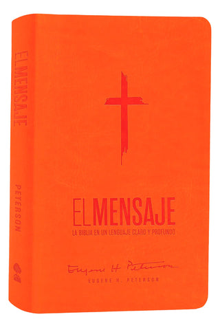 Image of Biblia El Mensaje Anaranjado Piel Imitación