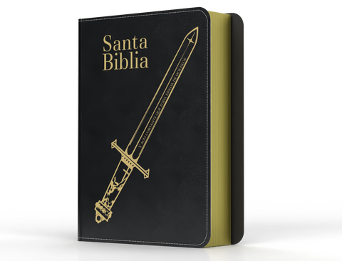 Image of Biblia RVR 1960 Compacta Letra Grande 11 Puntos Símil Piel Negro Espada