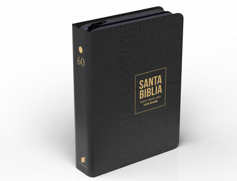 Image of Biblia RVR 1960 Compacta Letra Grande 11 puntos Símil Piel Piel Negro con Cierre y Índice