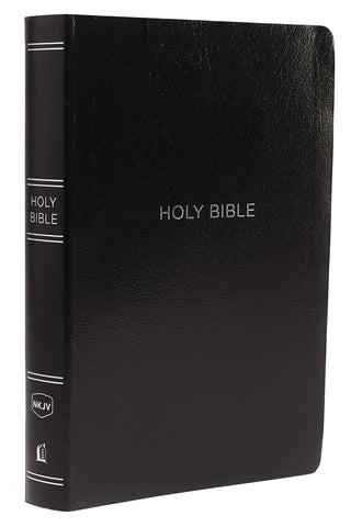 Image of NKJV Holy Bible Giant Print Center-Column Reference Bible Black Leather-look 72000+ Cross References Red Letter Comfort Print: New King James Version