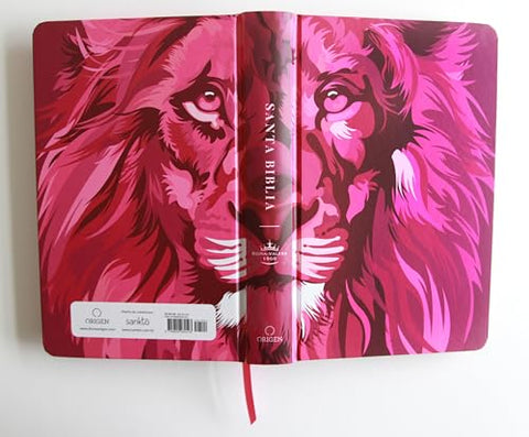 Image of Biblia RVR 1960 León de Judá Letra Grande Tamaño Manual Rosado Tapa Dura