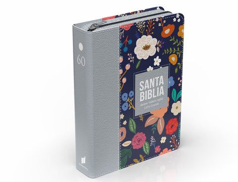 Image of Biblia RVR 1960 Compacta Letra Grande 11 puntos Símil Piel plomo con Cierre y Índice