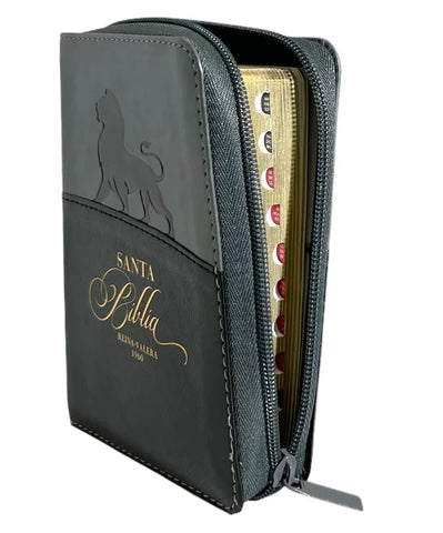 Image of Biblia RVR 1960 Compacta Expresión Negro Gris Símil Piel