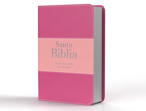 Image of BIBLIA RVR 1960 LETRA SUPER GIGANTE SIMIL PIEL FUCSIA ROSA