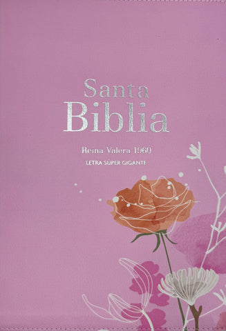 Image of Biblia RVR 1960 Letra Súper Gigante Símil Piel Rosa