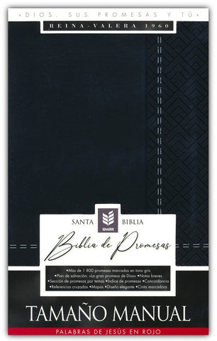 Image of Biblia RVR 1960 de Promesas Tamaño Manual Edición Negro Imitación Piel