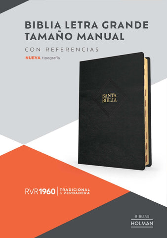 Image of Biblia RVR 1960 Tamaño Manual Símil Piel Negra con Índice