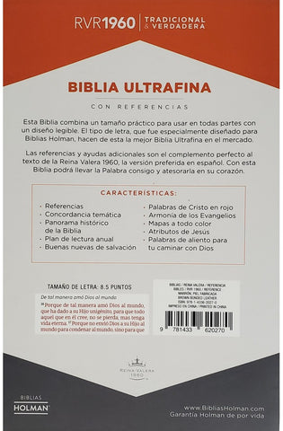 Image of Biblia RVR 1960 Ultrafina Marrón Piel Fabricada