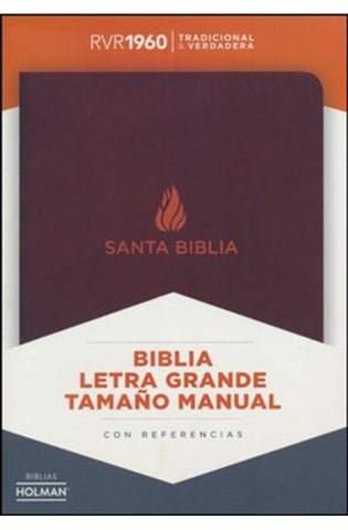 Image of Biblia RVR 1960 Letra Grande Tamaño Manual Marrón Piel Fabricada con Índice