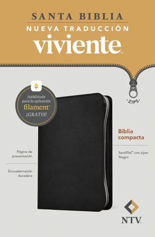 Image of Biblia NTV Compacta Cierre con Filament Símil Piel Negro